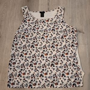 Ann Taylor Floral Sleeveless Blouse Size Medium Petite